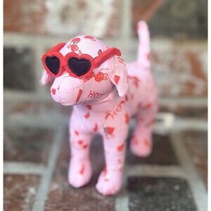 Victoria’s Secret Pink Mini Plush Dog With Sunglasses Valentines Day 2025 6"